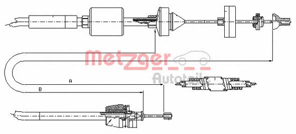 Metzger 10.2843 Clutch cable 102843
