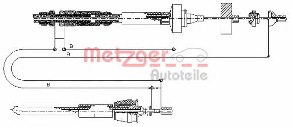 Metzger 10.2962 Clutch cable 102962