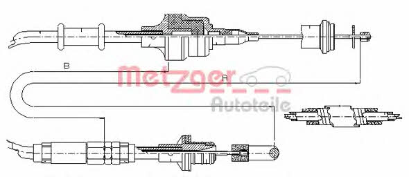 Metzger 10.3750 Clutch cable 103750