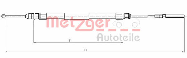 Metzger 10.4136 Cable Pull, parking brake 104136