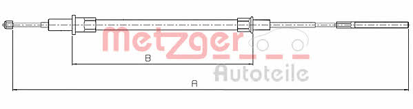 Metzger 10.4153 Parking brake cable, right 104153