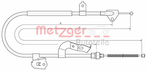 Metzger 10.4510 Cable Pull, parking brake 104510