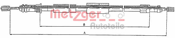 Metzger 10.4571 Parking brake cable left 104571