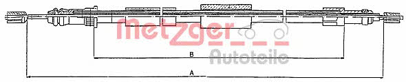 Metzger 10.4572 Parking brake cable, right 104572