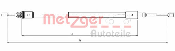 Metzger 10.4582 Parking brake cable, right 104582