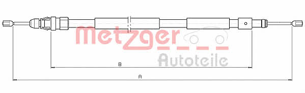 Metzger 10.4709 Parking brake cable, right 104709