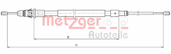Metzger 10.4717 Cable Pull, parking brake 104717