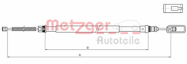 Metzger 10.4719 Cable Pull, parking brake 104719