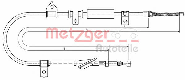 Metzger 10.5237 Parking brake cable left 105237