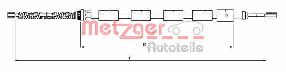 Metzger 10.602 Parking brake cable left 10602