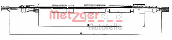 Metzger 10.6022 Parking brake cable, right 106022