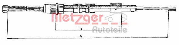 Metzger 10.6024 Parking brake cable, right 106024