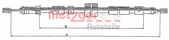 Metzger 10.6025 Cable Pull, parking brake 106025