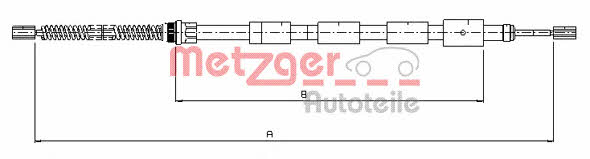Metzger 10.645 Parking brake cable, right 10645