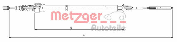 Metzger 10.7406 Cable Pull, parking brake 107406
