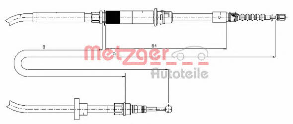 Metzger 10.7484 Cable Pull, parking brake 107484
