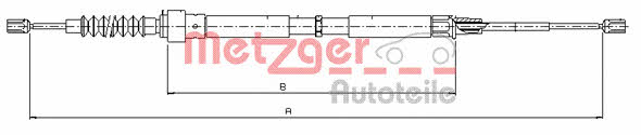 Metzger 10.7504 Cable Pull, parking brake 107504