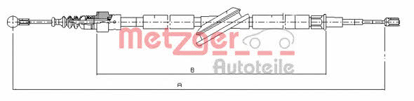 Metzger 10.7506 Cable Pull, parking brake 107506