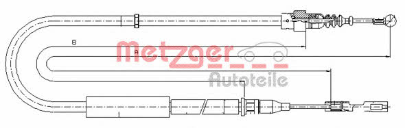 Metzger 10.7513 Parking brake cable left 107513