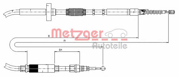 Metzger 10.7531 Cable Pull, parking brake 107531