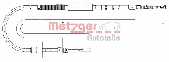 Metzger 10.7537 Cable Pull, parking brake 107537