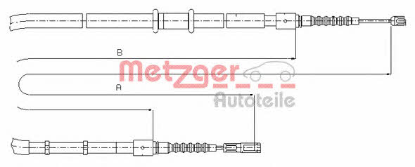 Metzger 10.7545 Cable Pull, parking brake 107545