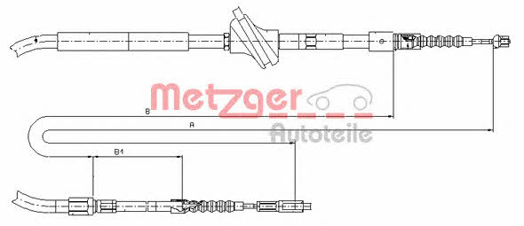 Metzger 10.7583 Cable Pull, parking brake 107583