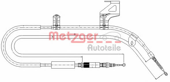 Metzger 10.7585 Parking brake cable, right 107585