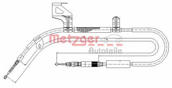 Metzger 10.7586 Cable Pull, parking brake 107586
