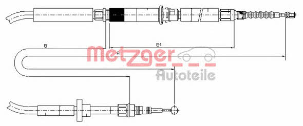 Metzger 10.7589 Cable Pull, parking brake 107589