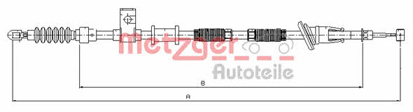 Metzger 10.8224 Parking brake cable, right 108224