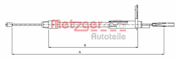 Metzger 10.9327 Parking brake cable, right 109327