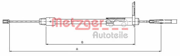 Metzger 10.9435 Parking brake cable, right 109435