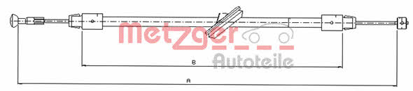 Metzger 10.9834 Cable Pull, parking brake 109834