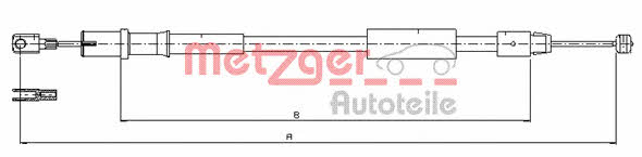 Metzger 10.9837 Cable Pull, parking brake 109837