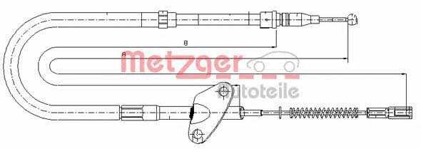Metzger 10.9872 Parking brake cable left 109872