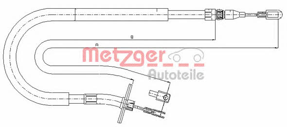 Metzger 10.9877 Cable Pull, parking brake 109877