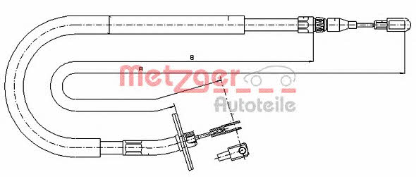 Metzger 10.9878 Cable Pull, parking brake 109878