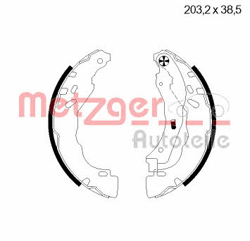Metzger MG 124 Brake shoe set MG124