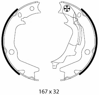 Metzger MG 226 Parking brake shoes MG226