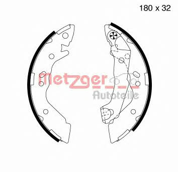 Metzger MG 736 Brake shoe set MG736