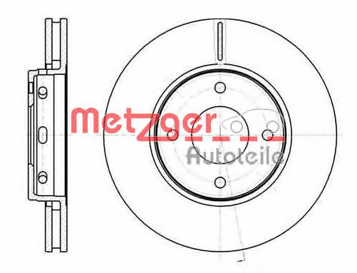 Metzger 61097.10 Front brake disc ventilated 6109710