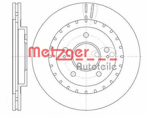 Metzger 61137.10 Front brake disc ventilated 6113710
