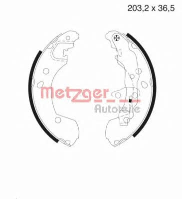 Metzger MG 985 Brake shoe set MG985