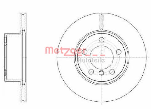 Metzger 61449.10 Front brake disc ventilated 6144910
