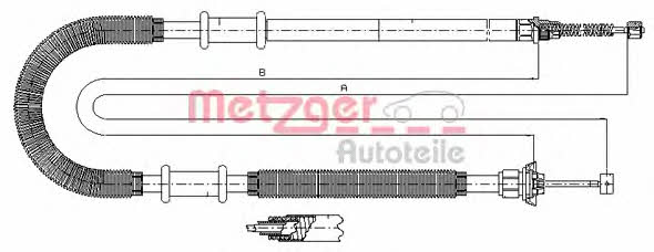 Metzger 641.10 Cable Pull, parking brake 64110