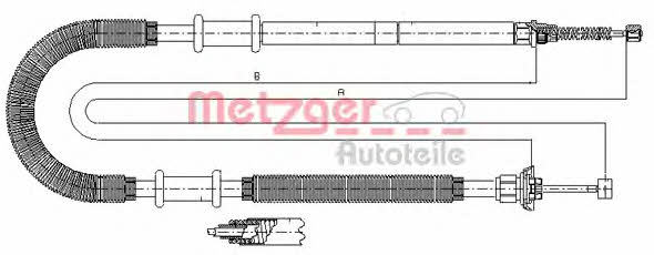 Metzger 641.12 Cable Pull, parking brake 64112