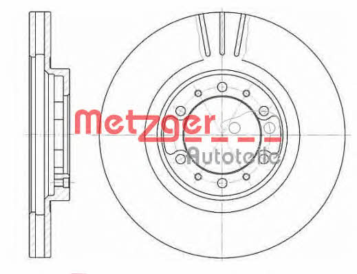 Metzger 6462.10 Front brake disc ventilated 646210