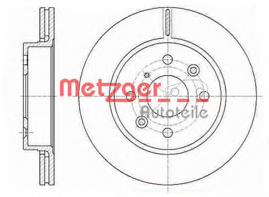 Metzger 6523.10 Front brake disc ventilated 652310