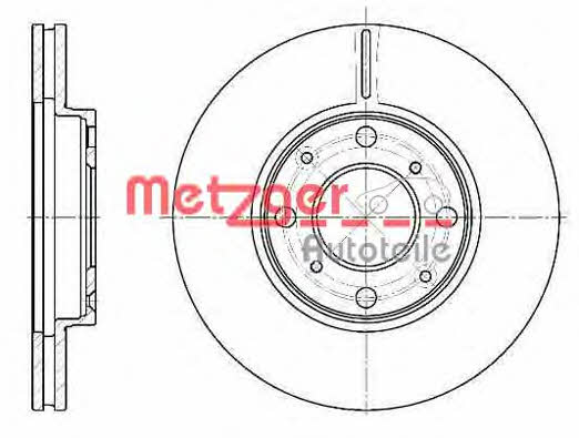 Metzger 6844.10 Front brake disc ventilated 684410